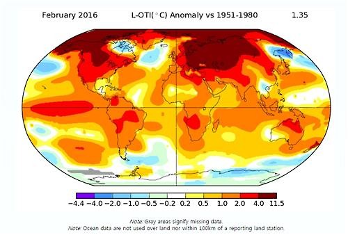 “2월 지구 표면온도 평균보다 1.35℃ 높아…기후비상사태”