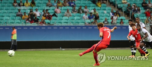 올림픽축구, ‘류승우 해트트릭’ 피지에 8-0 대승