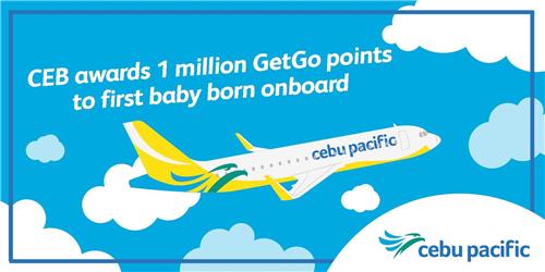 필리핀 항공사, 비행중 태어난 아이에 100만 마일리지 선물