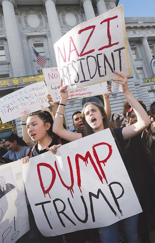 ‘반 트럼프’시위 뉴욕 등 수천명