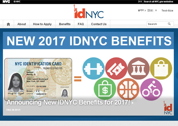 IDNYC, 온라인 신청접수 시작
