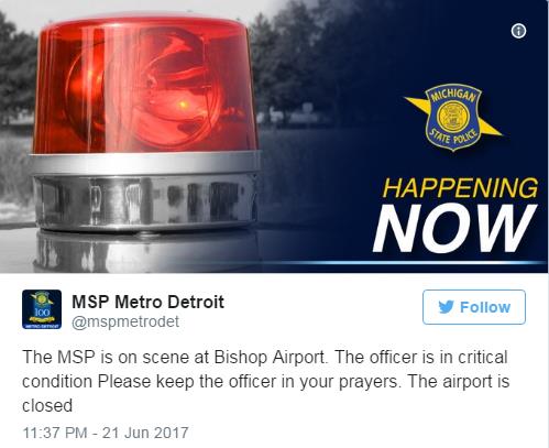 미시간 공항서 괴한에 경찰 피습 중태 “테러공격 가능성”
