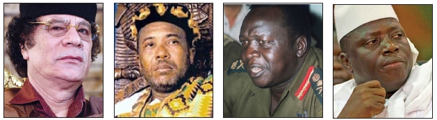 아프리카 독재자, 군 출신으로 쿠데타로 집권, 몰락 뒤 해외로 망명
