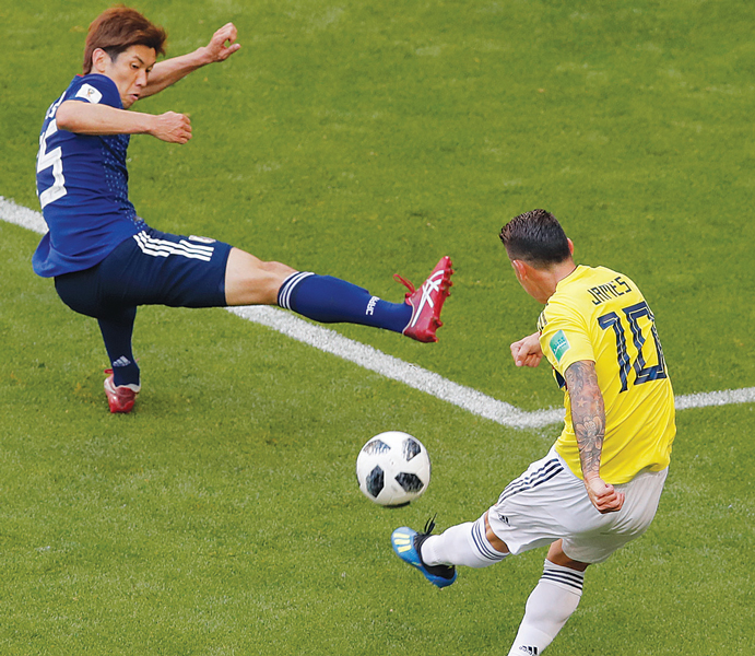 “넣고” 오사코가 “막고” 일본은 이겼다… 10명 뛴 콜롬비아에 2-1