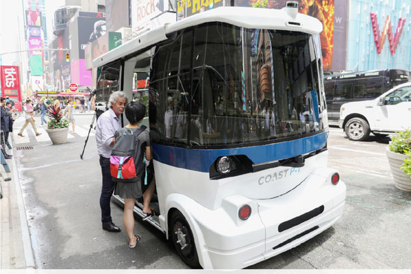 무인 자율주행버스 맨하탄에 첫 등장