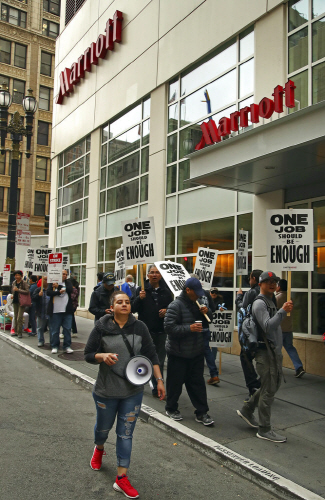 SF,산호세,오클랜드 매리엇 호텔 노동자들 임금인상 요구 파업 나서