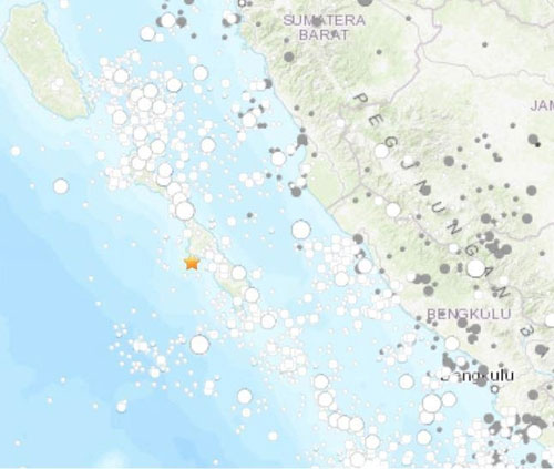 인도네시아 수마트라 인근 해역서 6.1 지진… 쓰나미 위험없어