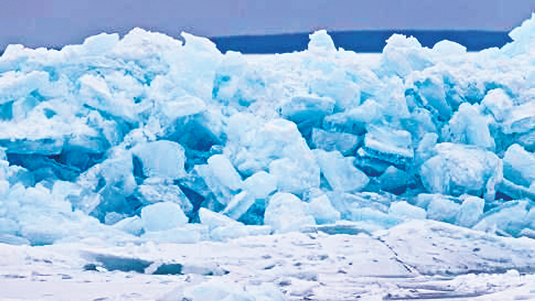 오대호, 빙하처럼 ‘푸른 얼음’