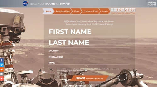 “내 이름이라도 우주로”… ‘화성에 이름 보내기’ 신청 1위 나라는