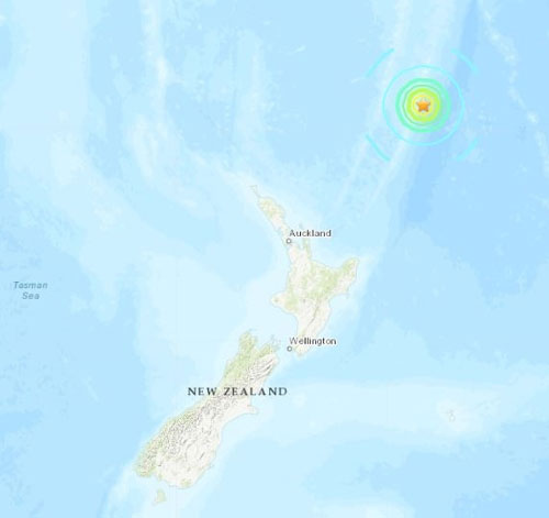 뉴질랜드 북동쪽 먼 바다서 규모 7.4 지진… 쓰나미 위험 없어