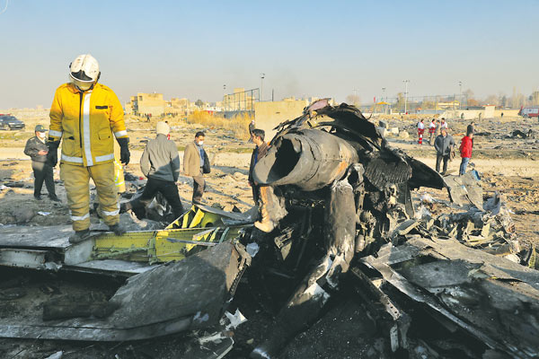 테헤란 공항 이륙한 우크라 항공기 추락, 탑승 176명 전원 사망