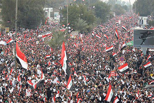 이라크서 ‘미군 떠나라’ 대규모 시위
