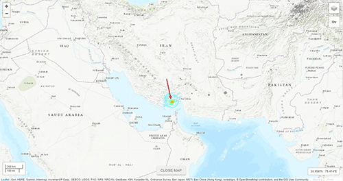 이란 최대항구 반다르압바스 서쪽 52㎞서 5.5 지진
