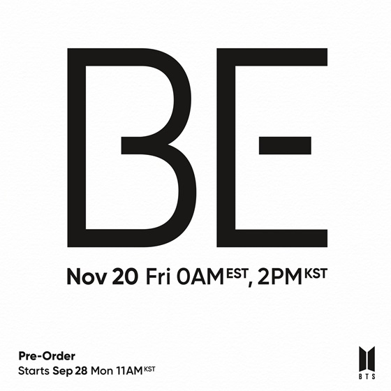 방탄소년단, 11월 20일(한국시간 기준) 새 앨범 ‘BE’ 전 세계 발매