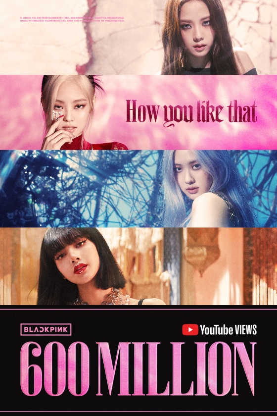 블랙핑크 ‘How You Like That’ MV 6억뷰 돌파..또 K팝 최단