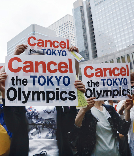 “도쿄올림픽 취소하라” 일본 시민들 시위
