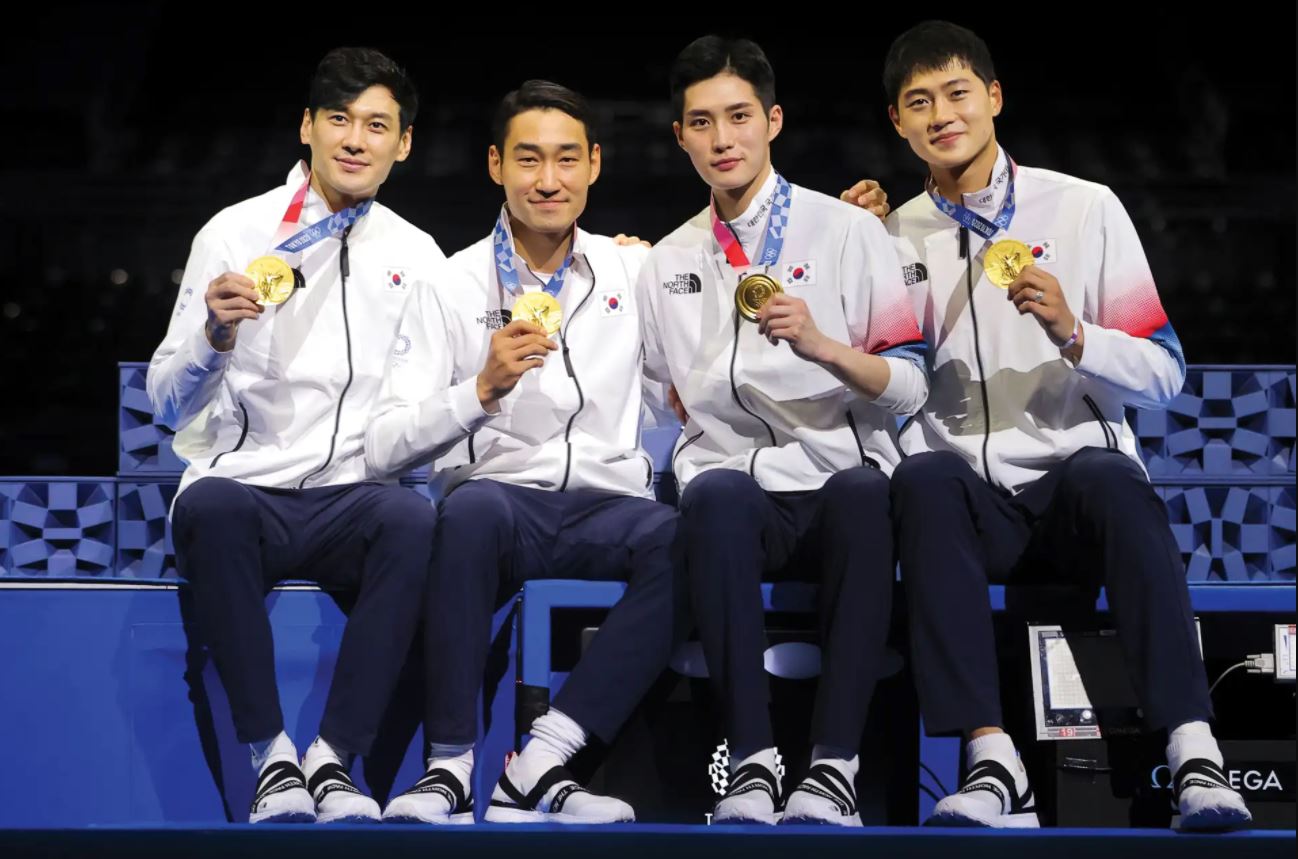 한국팀 펜싱 남자 사브르 단체 금메달