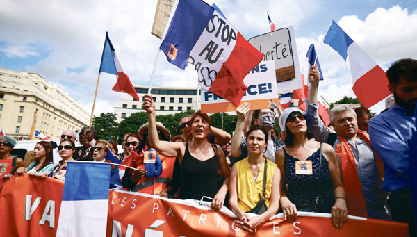 프랑스서 3주째 ‘백신여권 반대’ 대규모 시위