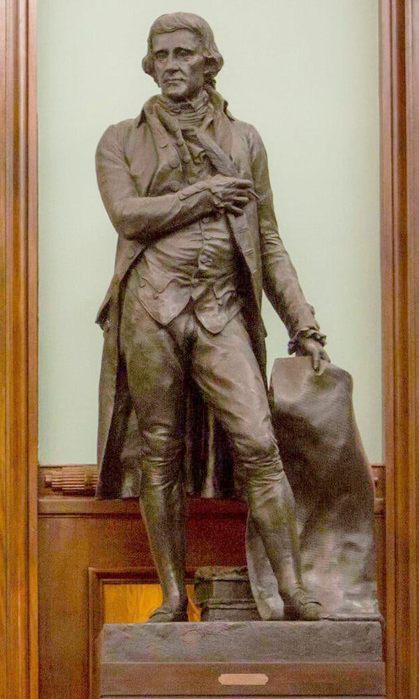 뉴욕시의회 의사당 토마스 제퍼슨 동상 철거