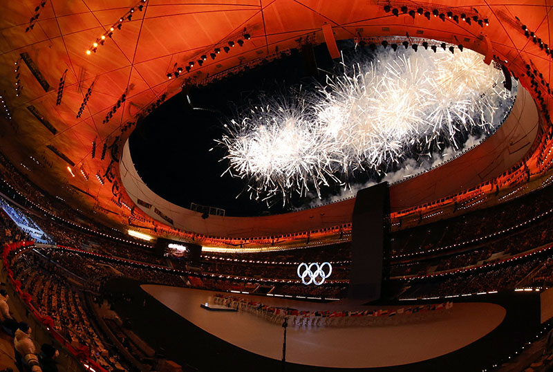 베이징 동계올림픽 개막식 수놓은 화려한 불꽃