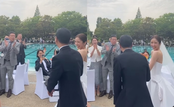 호텔 통째로 빌렸나… 손담비♥이규혁 결혼식 현장