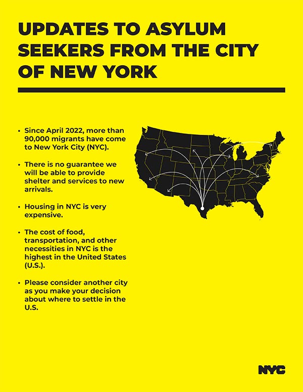 “난민신청자 뉴욕시로 오지 말아달라”