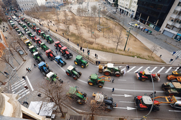 유럽 전역 농민 트랙터 시위