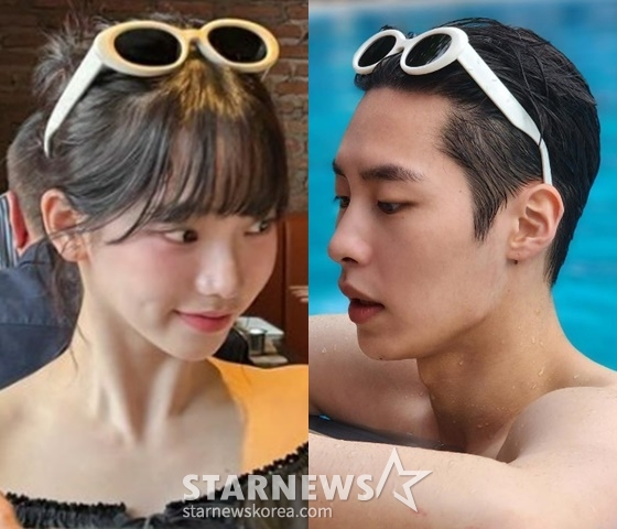 카리나♥이재욱, 휴양지서 대놓고 커플템 착용? ‘선글라스 똑같네’