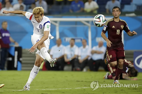 한국, 러시아와 전반전 0-0 무득점