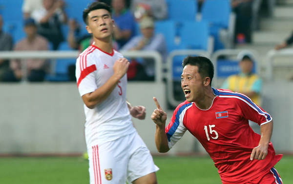 북한 남자축구, 중국에 3-0